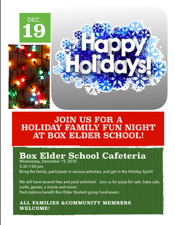 Holiday Family Fun Night poster