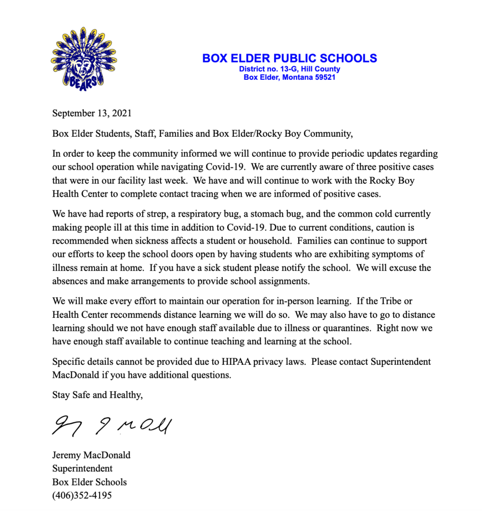 Superintendent MacDonald public notice
